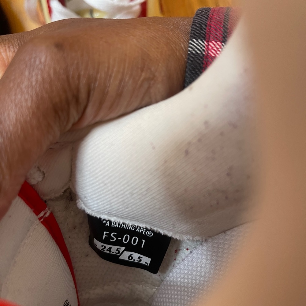 Bape Red & Yellow Glitter Bapestas 6.5 - Picture 10 of 10